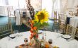 Centros de mesa de boda temática otoño Mason Jar