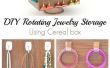 DIY rotación almacenamiento de joyería usando la caja de Cereal