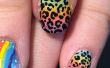 Lisa Frank inspirado Ombre leopardo imprimir uñas