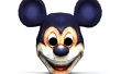 DIY 3D máscara de papel de Mickey Mouse
