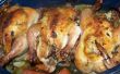 Asar las gallinas Cornish con salvia y ajo