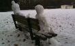 Realista nieve personas y animales