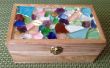 Caja de joyería de mosaico de vidrio de mar