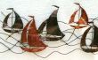 Arte de la pared - barcos de vela del metal