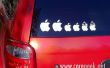 Las etiquetas engomadas de Apple familia vehículo