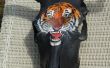 Fresco tigre cabeza pintada de esqueleto de la cabeza del Toro