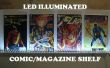 LED iluminado estante de cómic y revistas
