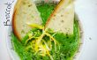 Sopa de queso Cheddar de brillante verde brócoli