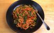 Espaguetis a la marinera con guisantes y alcaparras - vegano y libre de Gluten