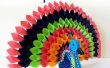 Proyecto de artesanía de papel DIY: Cómo hacer papel multicolor pavo real para la decoración del hogar