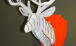 3D de cartón y conducto cinta ciervo cabeza trofeo con plantilla