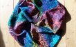 Arco iris Batik bufanda de seda con un teazle! 