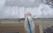 Herramienta de techo nieve rastrillo cucharas - DIY fácil usando un balde de 5 galones, una cortina de ducha y un polo