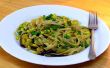 Fettucine cremoso con setas Shitake al curry y maíz - vegano y libre de Gluten