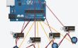 Principiante 123D circuito Control Arduino Servos