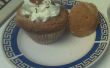 Cereza &lpar;almendra&rpar; Bakewell Muffins con crema de