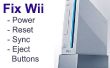 Fix + reparación Nintendo Wii rompe energía Reset / Sync / botón (s)