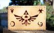 Caja de Legend of Zelda woodburned
