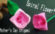 Cómo hacer una flor de papel para el día de la madre (Origami espiral flor papel Craft)! 