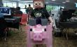 Montar un cerdo Minecraft cartón halloween traje de Steve