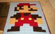 8-bit Mario Blanket - hecha de cuadrados de la abuelita