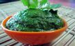 Saludable y delicioso Chutney indio verde (Dip)