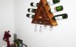 Triangular plataforma de bastidores de vino para 6 botellas y 4 copas