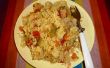 Un bien equilibrada dieta nutritiva: Pressure-Cooked arroz con lentejas y verduras