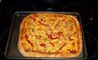 Parmesano-Rancho Pizza de pollo con pimientos rojos asados