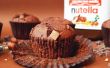 Centro de Nutella Chocolate Chip Muffins con una trufa de Nutella
