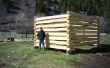 Cómo construir una cabaña de madera con ranuras de cola de Milano