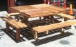 Mesa de picnic de Redwood cuadrada