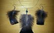 Collar y pendientes de pluma de pavo
