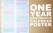 Cartel calendario continuo de un año