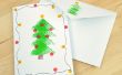 Tarjeta de árbol de Navidad estampada la esponja