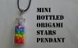 Mini botella Origami estrellas colgante (colores del arco iris)
