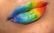 Mirada de arco iris inspirado labio
