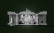 Ornamento de la casa blanca (con luz para Retrato de la familia de Obama y elementos interactivos)
