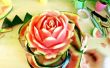 Flor de rosa de sandía (arte comestible)