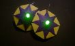 Pendientes de origami con luz de LED (colores de Mardi Gras)