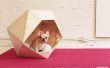 Doghouse geométrica bricolaje moderno casero