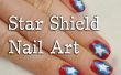 4 de julio Star Shield Nail Art