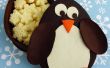 Cajas del pingüino chocolate relleno con copos de Chocolate blanco