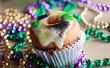 Mardi Gras Mini Cupcakes de "Torta del rey"
