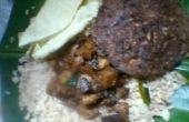 Arroz de Tamarindo con curry de pescado seco y tortilla seca