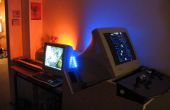El gabinete de Arcade con efectos de luz ambiente