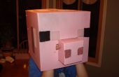 Coroplast de cabeza de cerdo de Minecraft Halloween traje