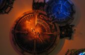 Reloj Steampunk con 2 pozos de luz RGB