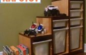 Muebles Hack antiguo caoba cabecera reutilizar en almacenamiento de juguetes de estilo IKEA