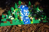 Lego mountain and waterfall